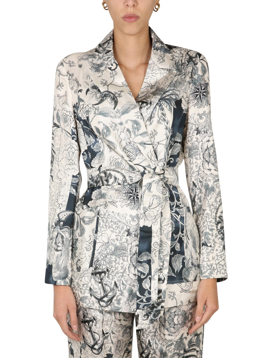 ETRO Chic Women's Silk Kimono Jacket with Adjustable Belt