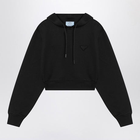 PRADA Cropped Triangular Logo Hoodie