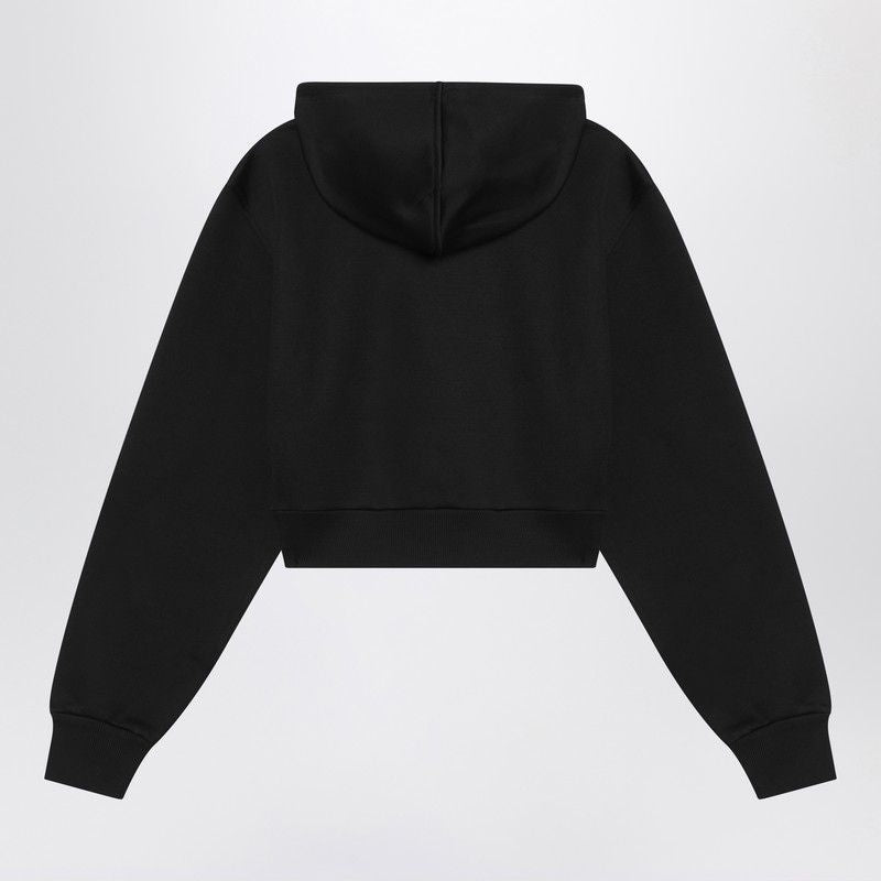 PRADA Cropped Triangular Logo Hoodie