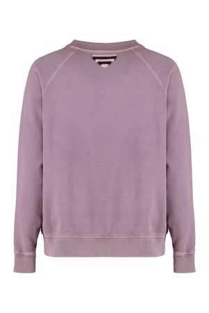 PRADA Printed Cotton Sweatshirt with Distressed Details