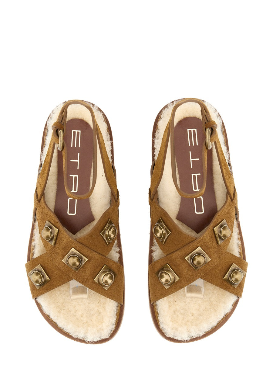 ETRO Elegant Leather Crown Sandal