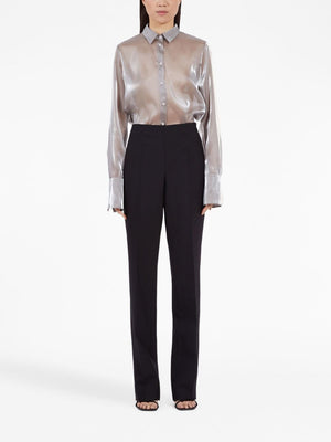 Ferragamo High-Waisted Straight-Leg Wool Trousers