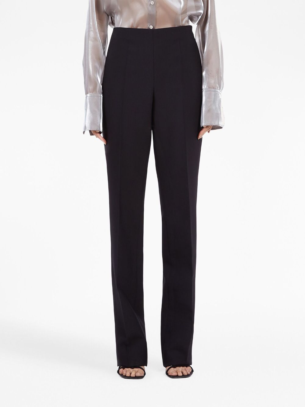 Ferragamo High-Waisted Straight-Leg Wool Trousers