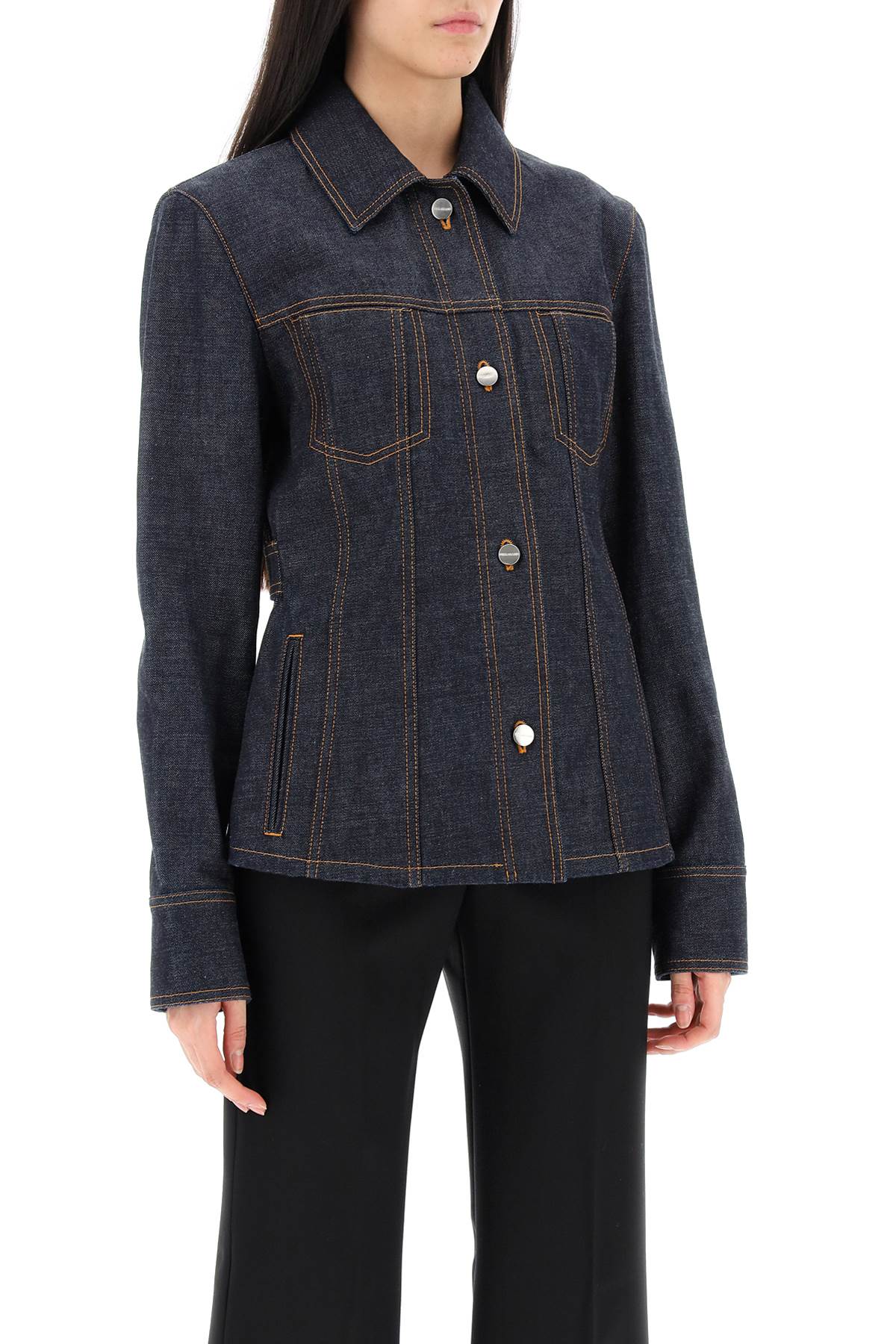 Ferragamo Shaped Denim Jacket for Women - Spring/Summer 2025