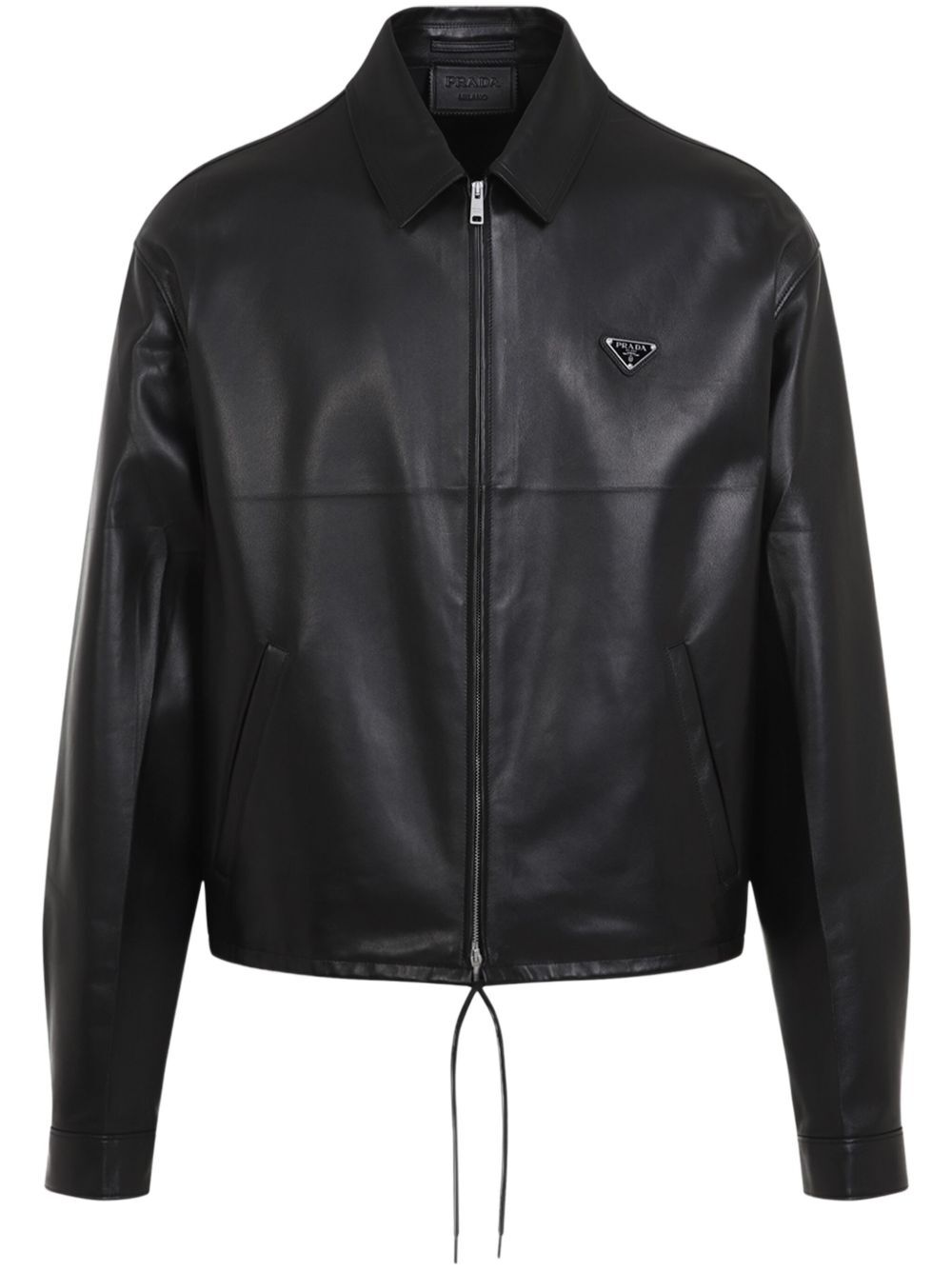 PRADA Women's Luxury Lamb Skin Zipper Blazer