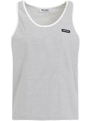 MIUMIU Striped Cotton Tank Top for Men - SS25 Collection