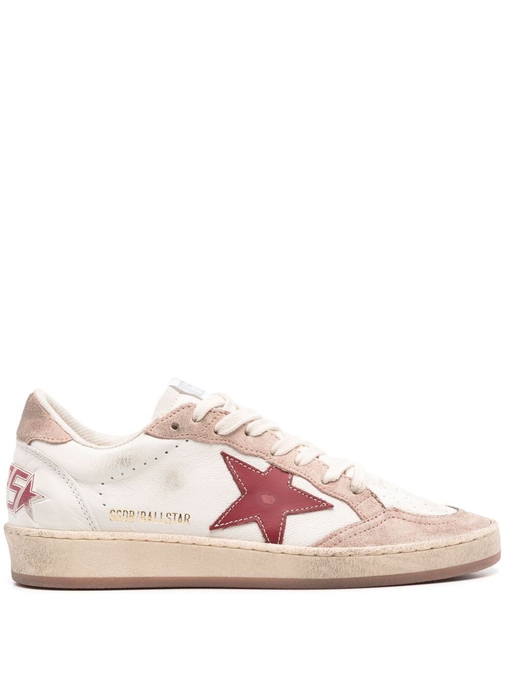 GOLDEN GOOSE Distressed Effect Sneakers with Leather Star and Suede Heel Tab