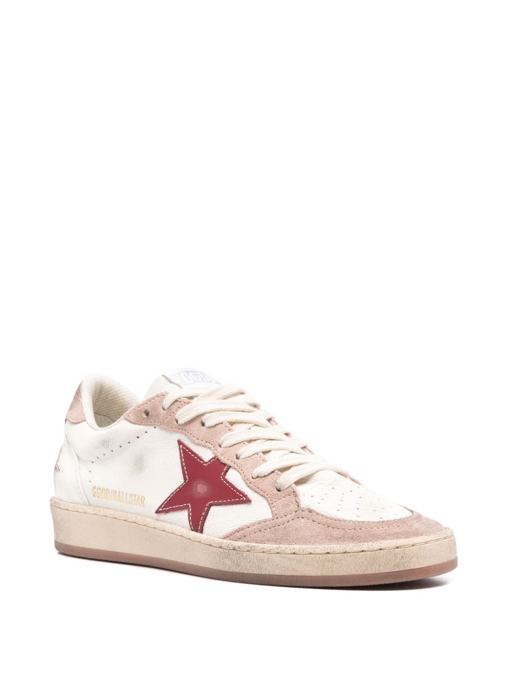 GOLDEN GOOSE Distressed Effect Sneakers with Leather Star and Suede Heel Tab