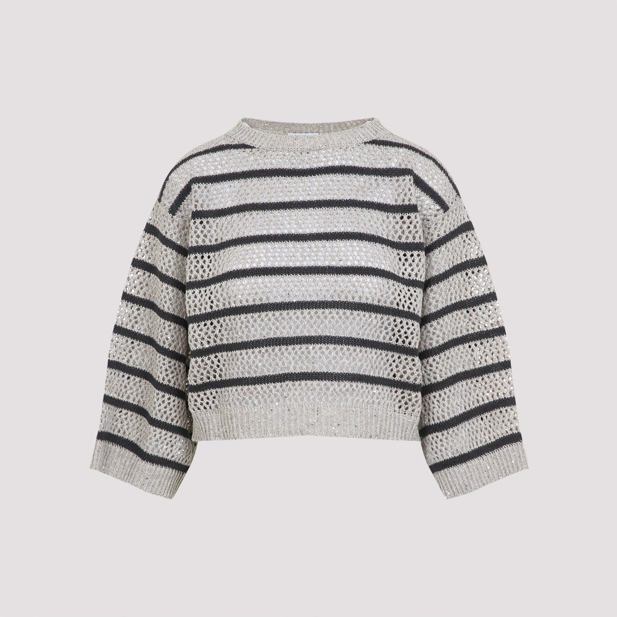 BRUNELLO CUCINELLI Striped Linen Blend Pullover