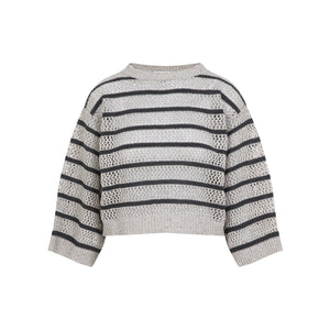 BRUNELLO CUCINELLI Striped Linen Blend Pullover