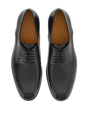 Ferragamo Elegant Derby Dress Shoes with Rich Texture