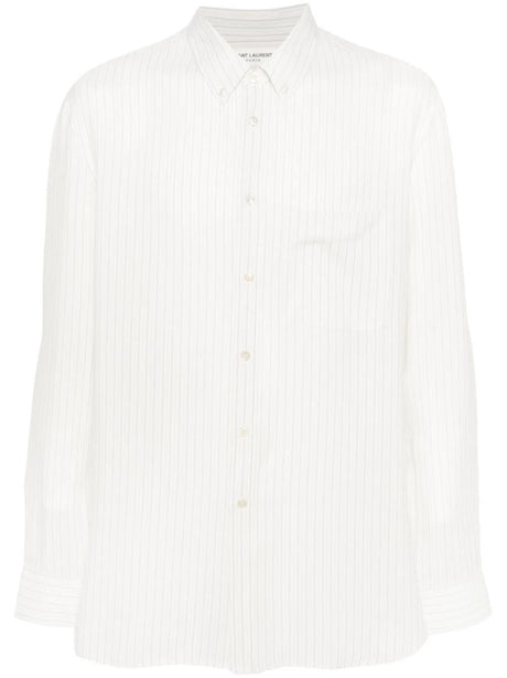 SAINT LAURENT PARIS Striped Silk Shirt