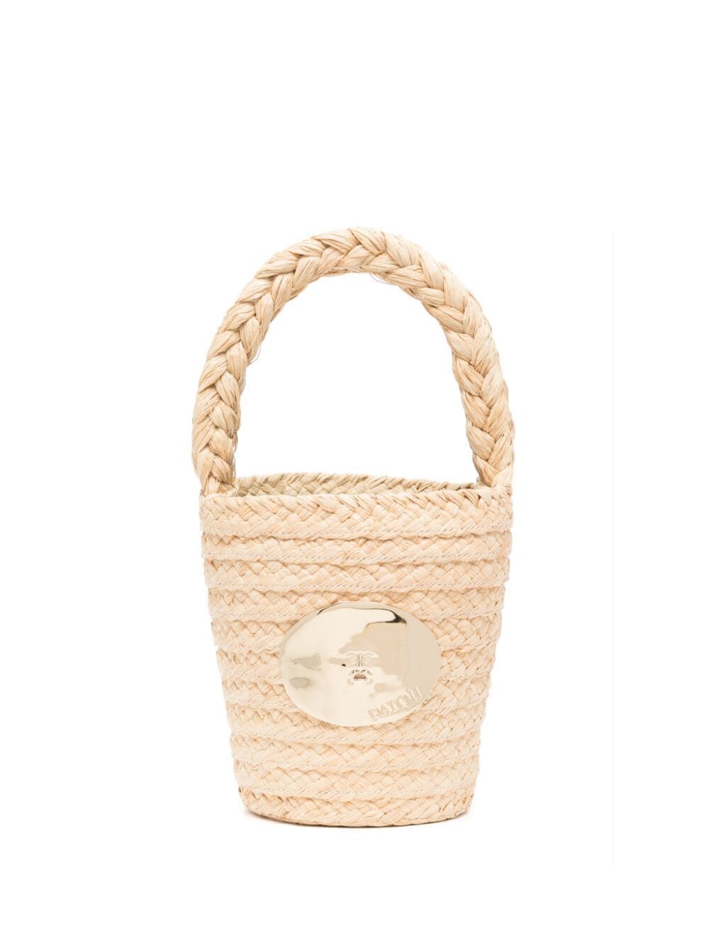 PATOU Men's Raffia Bucket Bag - Compact 19 x 13 cm