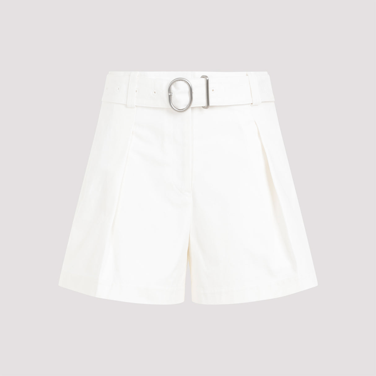 JIL SANDER Mid Waist Cotton Bermuda Shorts