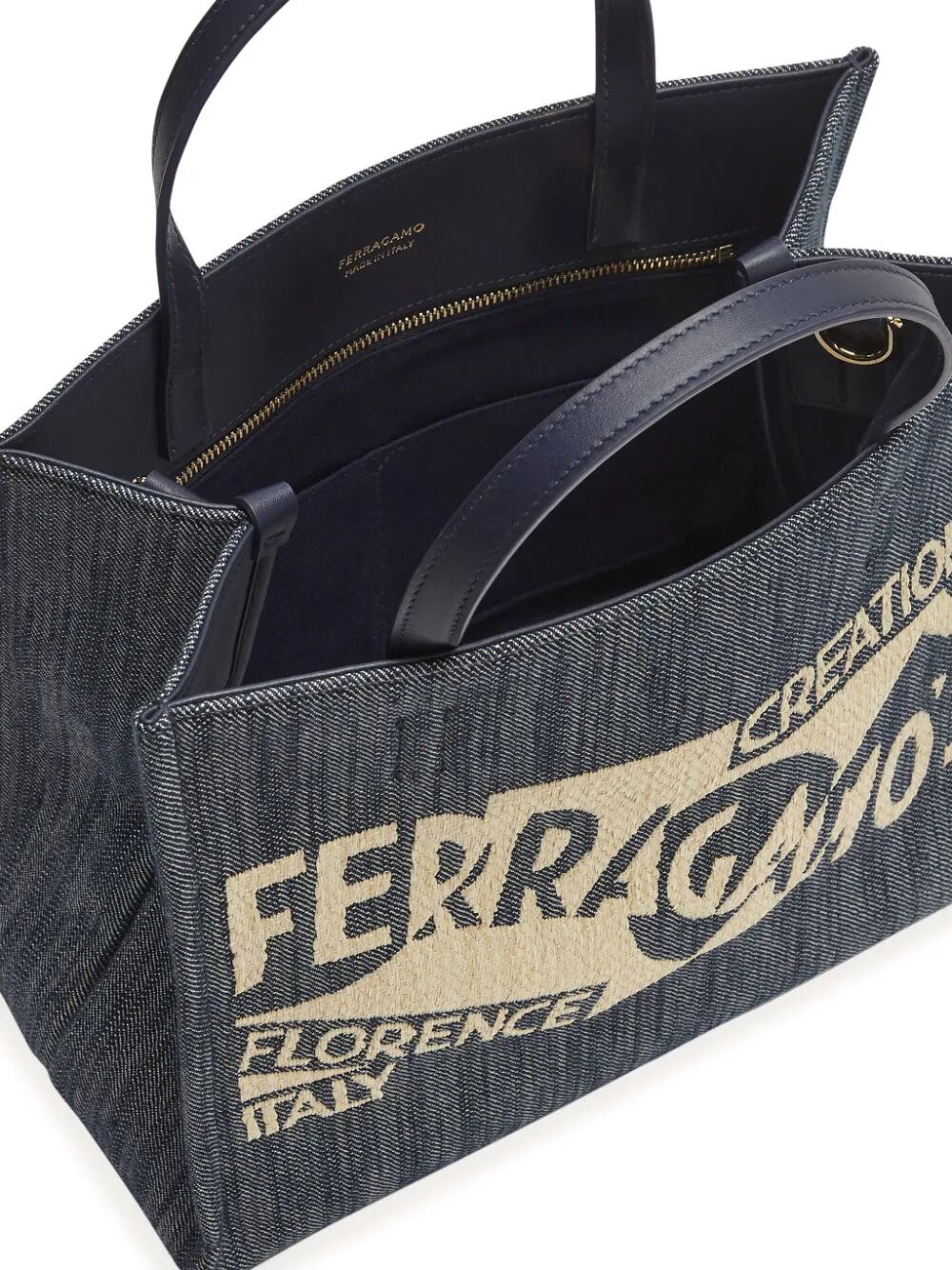 Ferragamo Mini Denim Tote Handbag