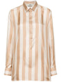 FENDI Stripe Silk Shirt in Regular Fit for Men