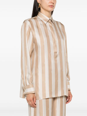 FENDI Stripe Silk Shirt in Regular Fit for Men