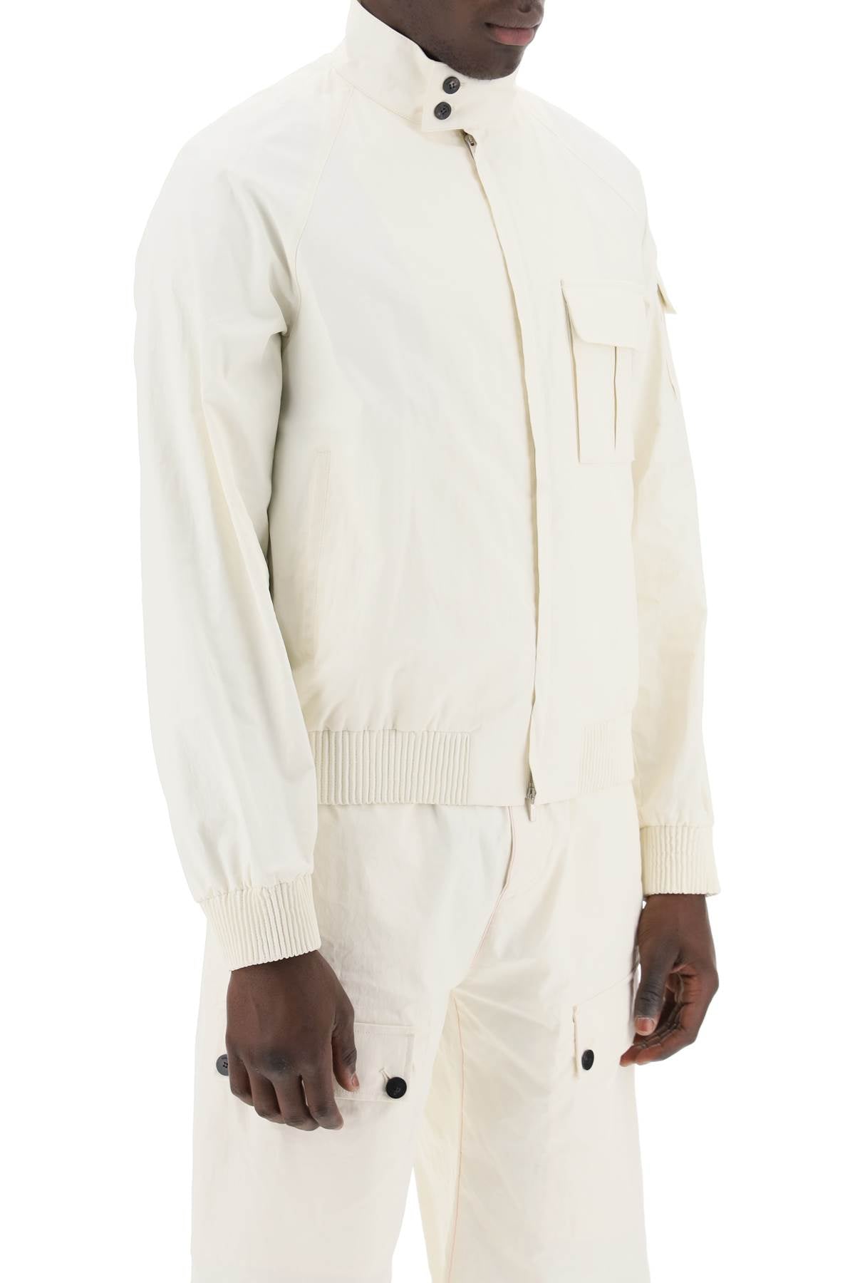 Ferragamo Linen Coated Mini Bomber Blouson - Regular Fit