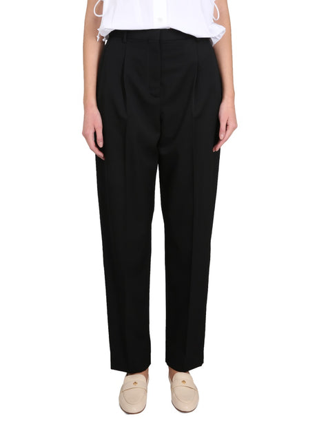 TORY BURCH Elegant Wool Pants with Concealed Closure