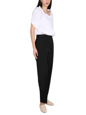 TORY BURCH Elegant Wool Pants with Concealed Closure