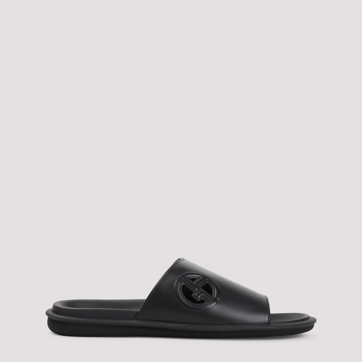 GIORGIO ARMANI Classic Leather Slide Sandals