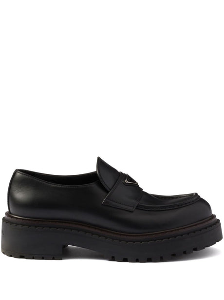 PRADA Chunky Leather Loafers with 6 cm Sole for Women