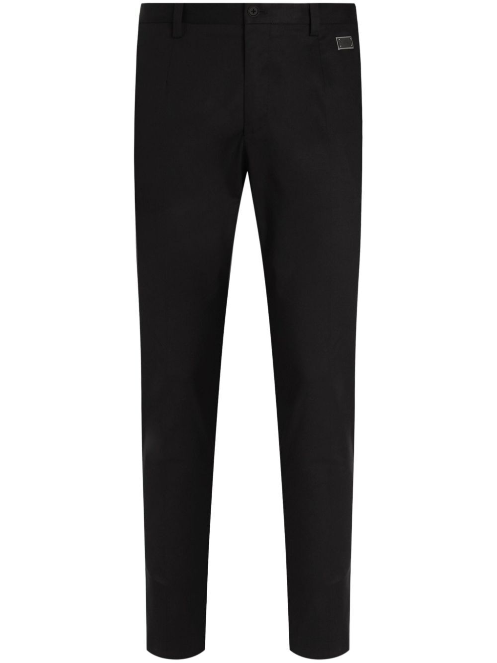 DOLCE & GABBANA Slim Fit Cotton Trousers for Women - SS25 Collection