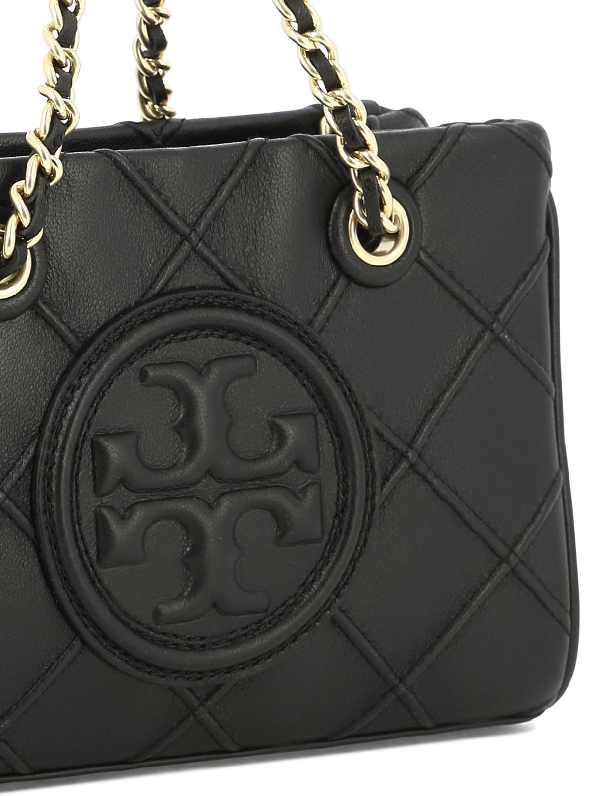 TORY BURCH ミニチェーン付きラムスキントート ブラック