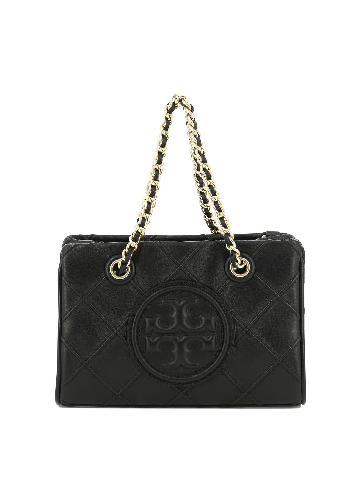 TORY BURCH ミニチェーン付きラムスキントート ブラック