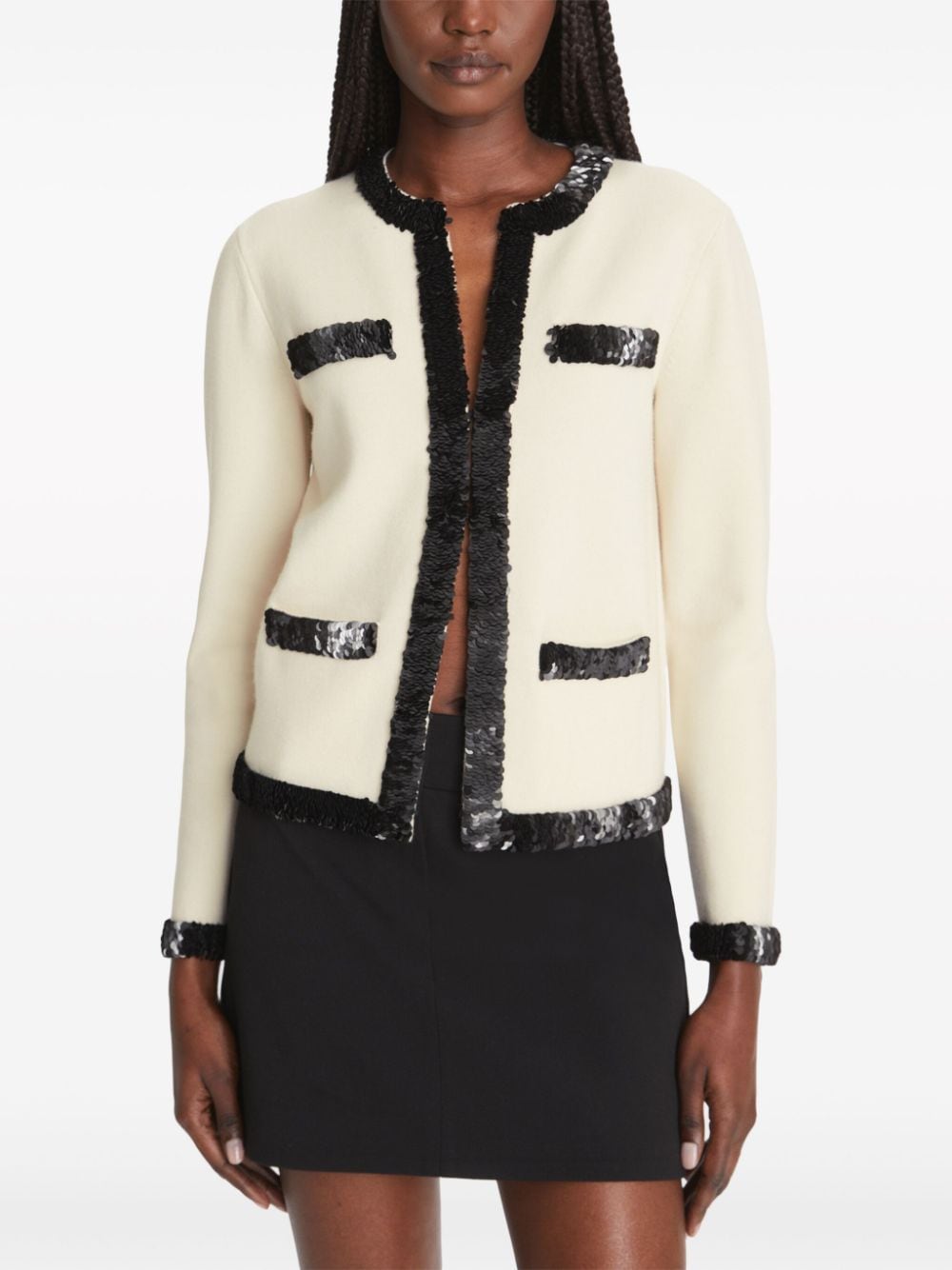 TORY BURCH Sequined Wool Blend Jacket