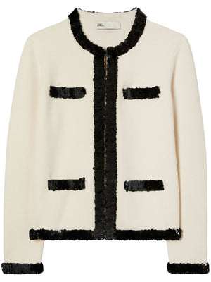 TORY BURCH Sequined Wool Blend Jacket