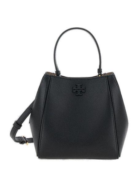 TORY BURCH Elegant Grained Leather Handbag with Logo Plaque