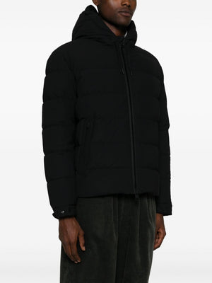 HERNO Stretch Sweater Bomber Jacket with Hood - Regular Fit