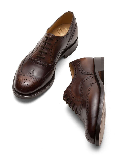 CHURCH`S Women's Bleached Calfskin Leather Brogue Oxfords