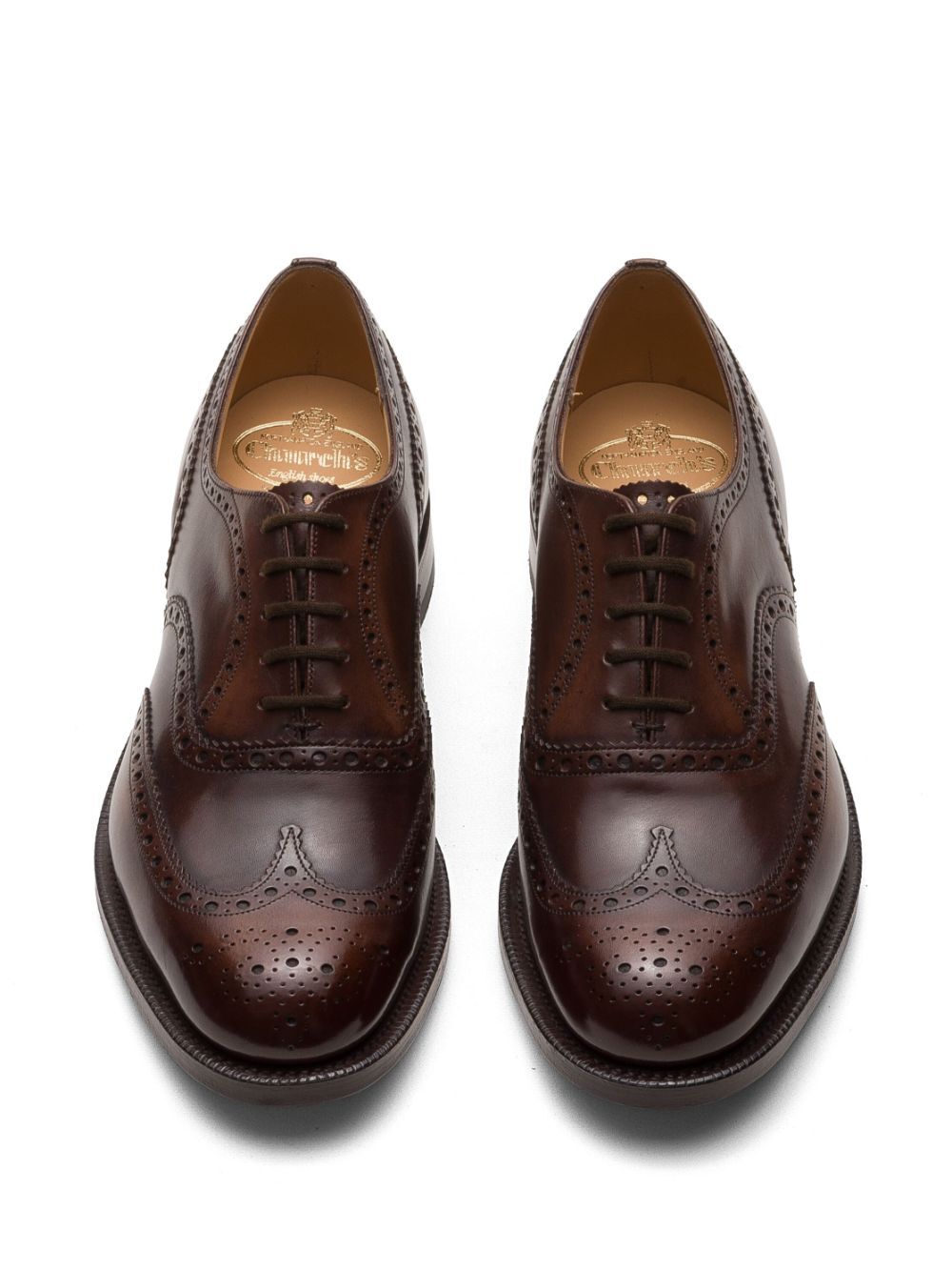 CHURCH`S Women's Bleached Calfskin Leather Brogue Oxfords