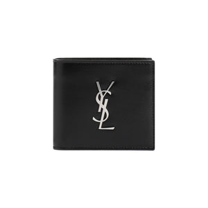 SAINT LAURENT Mini Leather Credit Card Holder - Compact and Chic