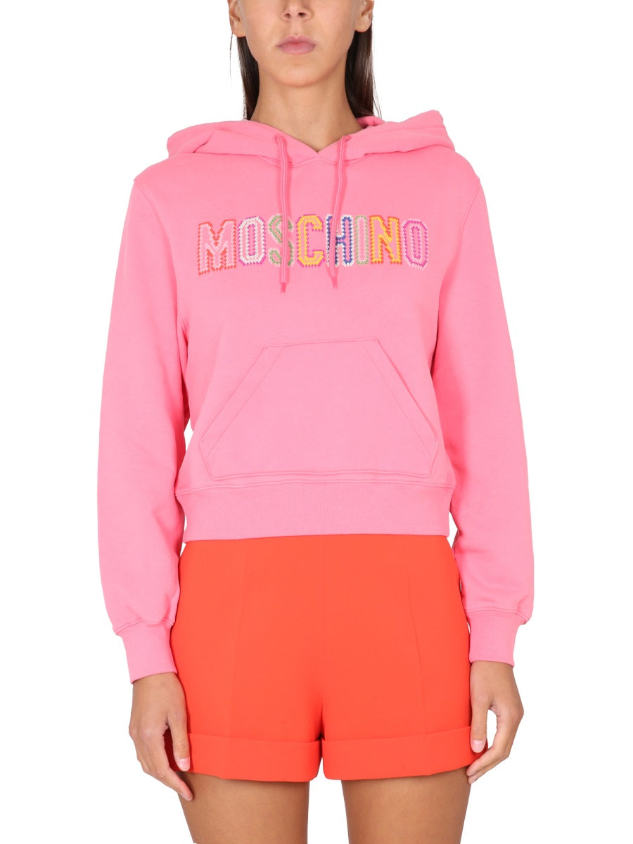 MOSCHINO COUTURE Couture Logo Crochet Hoodie for Women