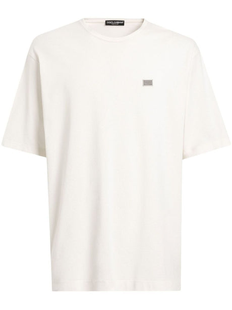 DOLCE & GABBANA Cotton T-Shirt with Metal Tag