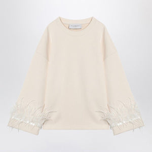 PHILOSOPHY DI LORENZO SERAFINI Feather Cuff Relaxed Fit Sweatshirt