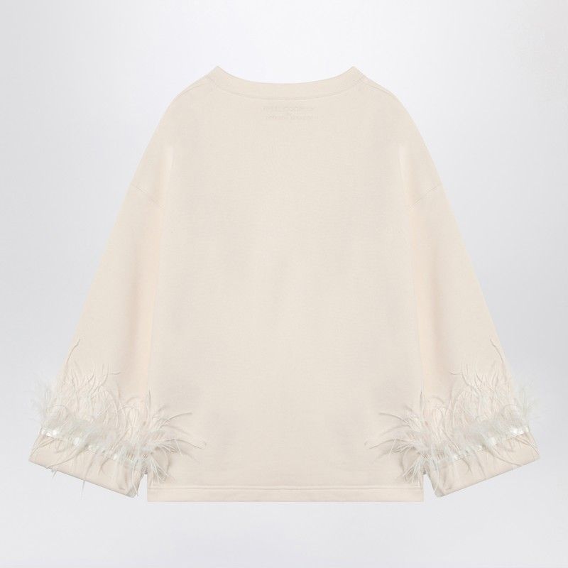 PHILOSOPHY DI LORENZO SERAFINI Feather Cuff Relaxed Fit Sweatshirt