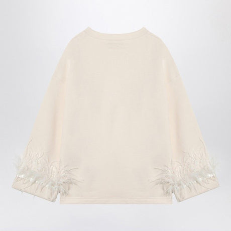 PHILOSOPHY DI LORENZO SERAFINI Feather Cuff Relaxed Fit Sweatshirt