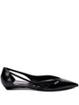 PRADA Brushed Leather Cut-Out Ballerinas - 1.5 cm Heel