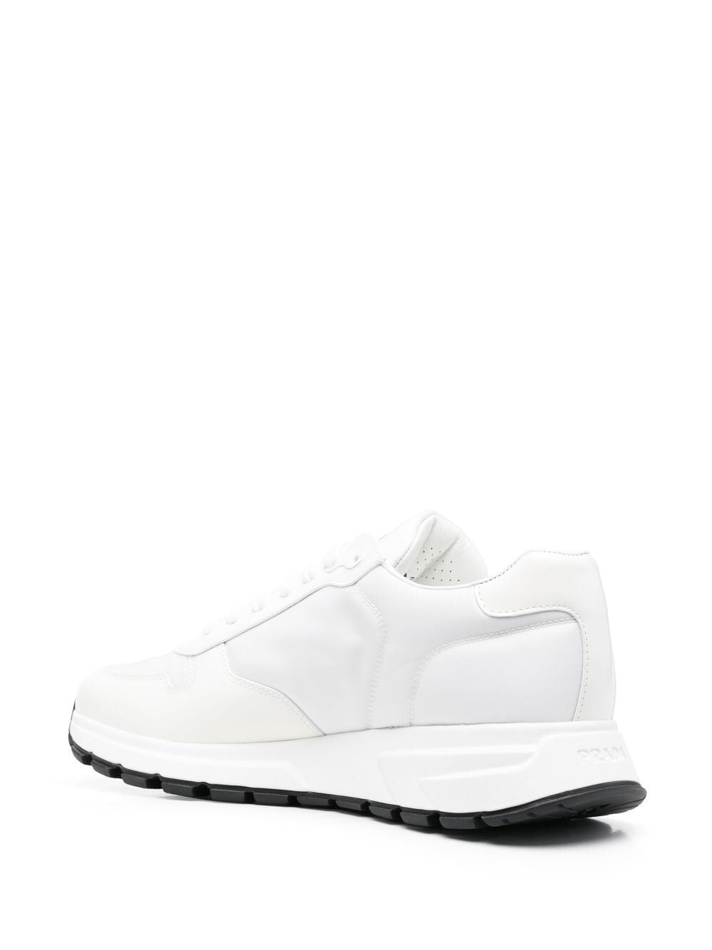 PRADA Women's Sneaker in Brushed Leather and Recycled Nylon