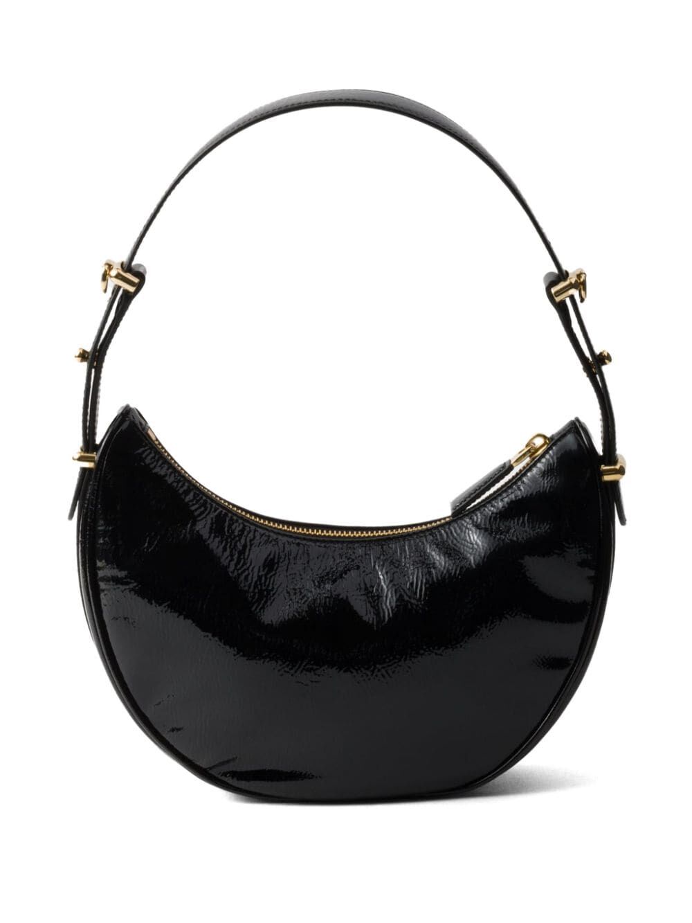 PRADA Mini Patent Leather Shoulder Bag - 22.5 cm x 18.5 cm x 6 cm