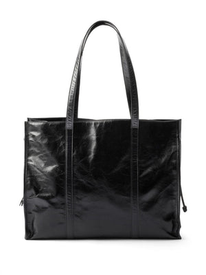 PRADA Large Glossy Leather Tote Bag - W 39 x H 31 x D 10 cm