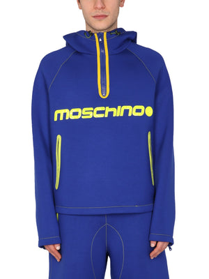 MOSCHINO COUTURE Surf Logo Front Zip Sweatshirt