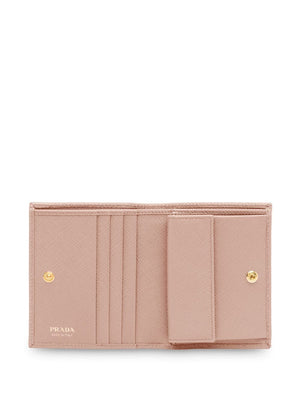 PRADA Mini Leather Wallet with Button Closure