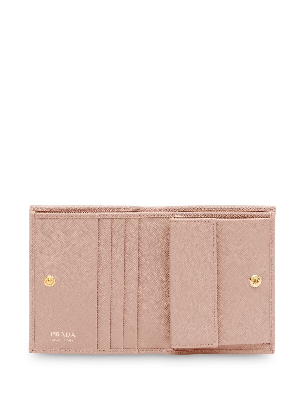 PRADA Mini Leather Wallet with Button Closure