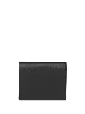 PRADA Mini Leather Wallet with Button Closure