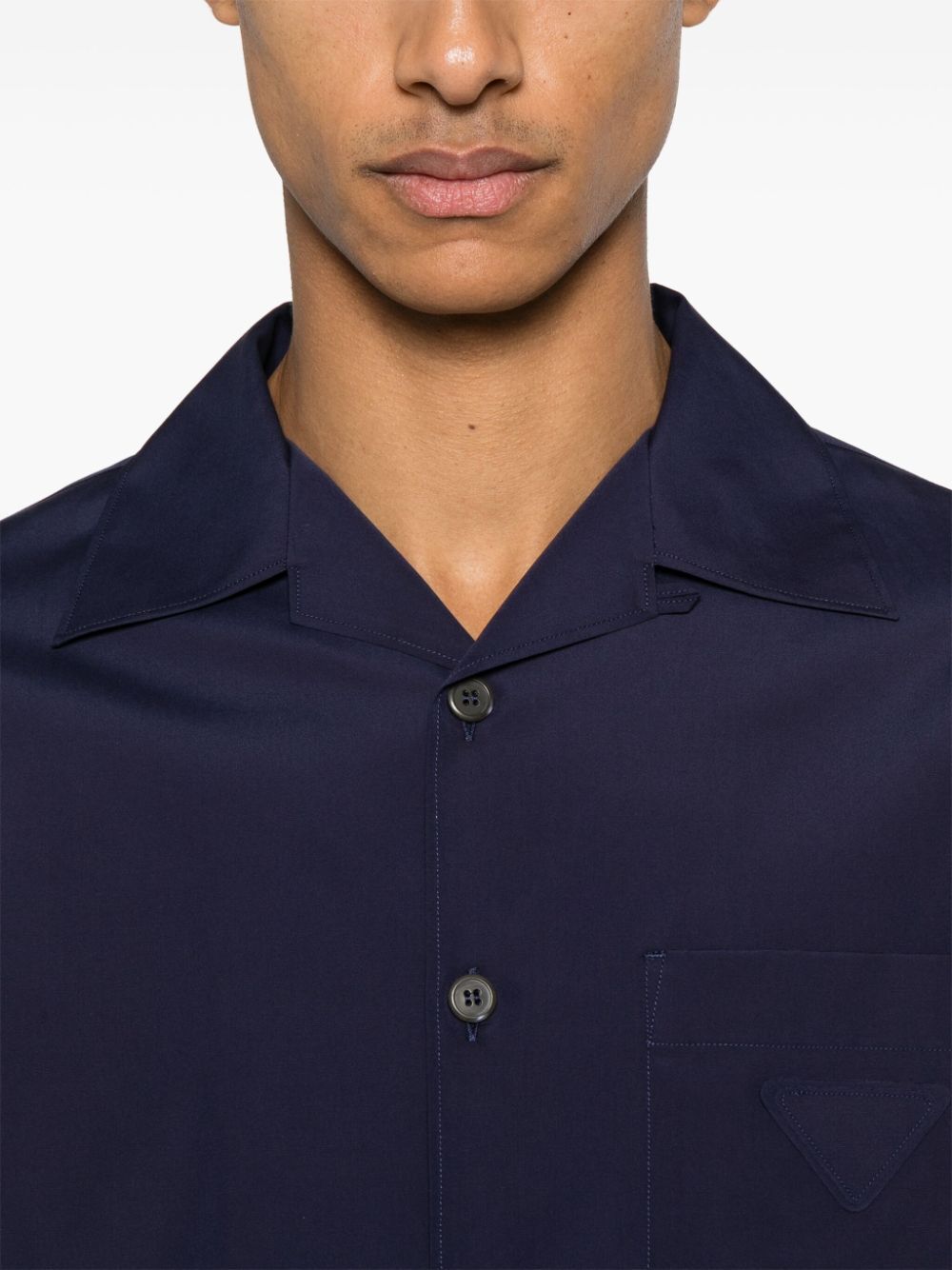 PRADA Boxy Fit Short Sleeved Cotton Shirt